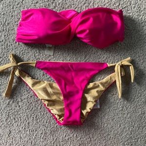 Vitamin A bandeau twist bikini top & bottom